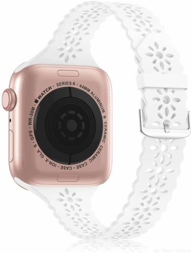 Soft Silicone Lace iWatch Band Wrist Strap For Apple Watch 10 9 8 7 6 5 4 3 SE 2 - Picture 8 of 14