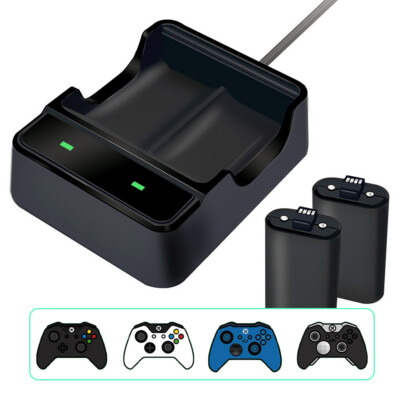 Lioncast Akku für Xbox Controller, wiederaufladbare Batterie, Ladestation LED