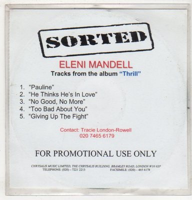 (EV512) Eleni Mandell, Thrill sampler 5 tracks - DJ CD