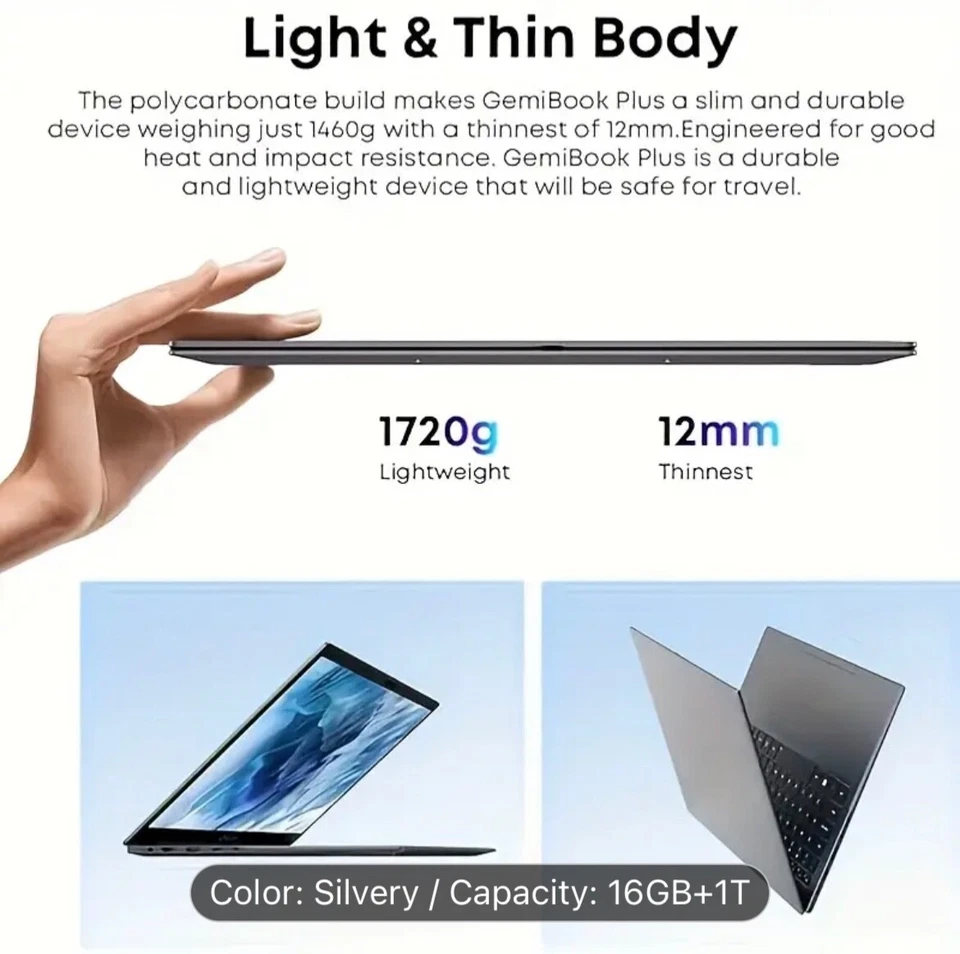 2025 15.6-Inch Large-Screen Laptop with 16GB RAM, 1TB SSD, Intel 12th Gen N95, W - Image 2 of 4