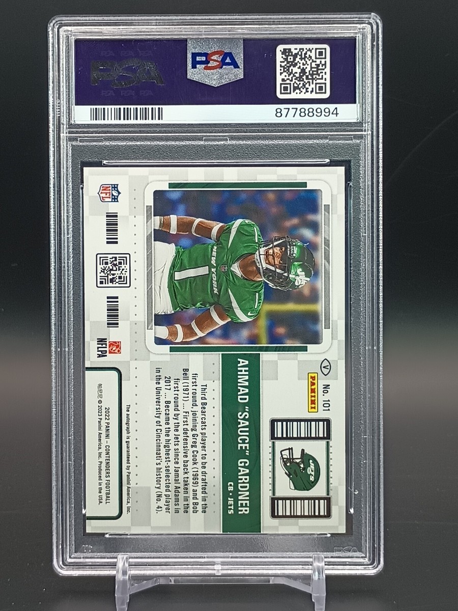2022 Panini Contenders #101 Ahmad Sauce Gardner Rookie Ticket Auto
