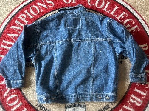 Vintage 90s OSHKOSH B'GOSH Denim Jean Jacket Pockets Snaps Blue Coat Youth (6) - Picture 2 of 6