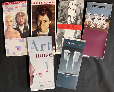 6  80's CD Longboxes - Eurythmics, Robert Palmer, Art of Noise ...- Empty-VG !