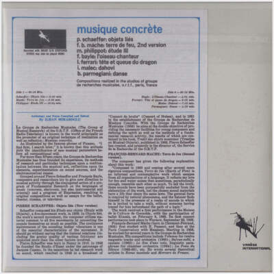 Dub Taylor Lumière For Synthesized & Concrète Sound Varese