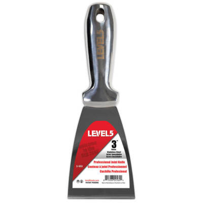 LEVEL5 Spachtel ganz aus Edelstahl 3''/76mm Malerspachtel Trockenbau Profi 5-403