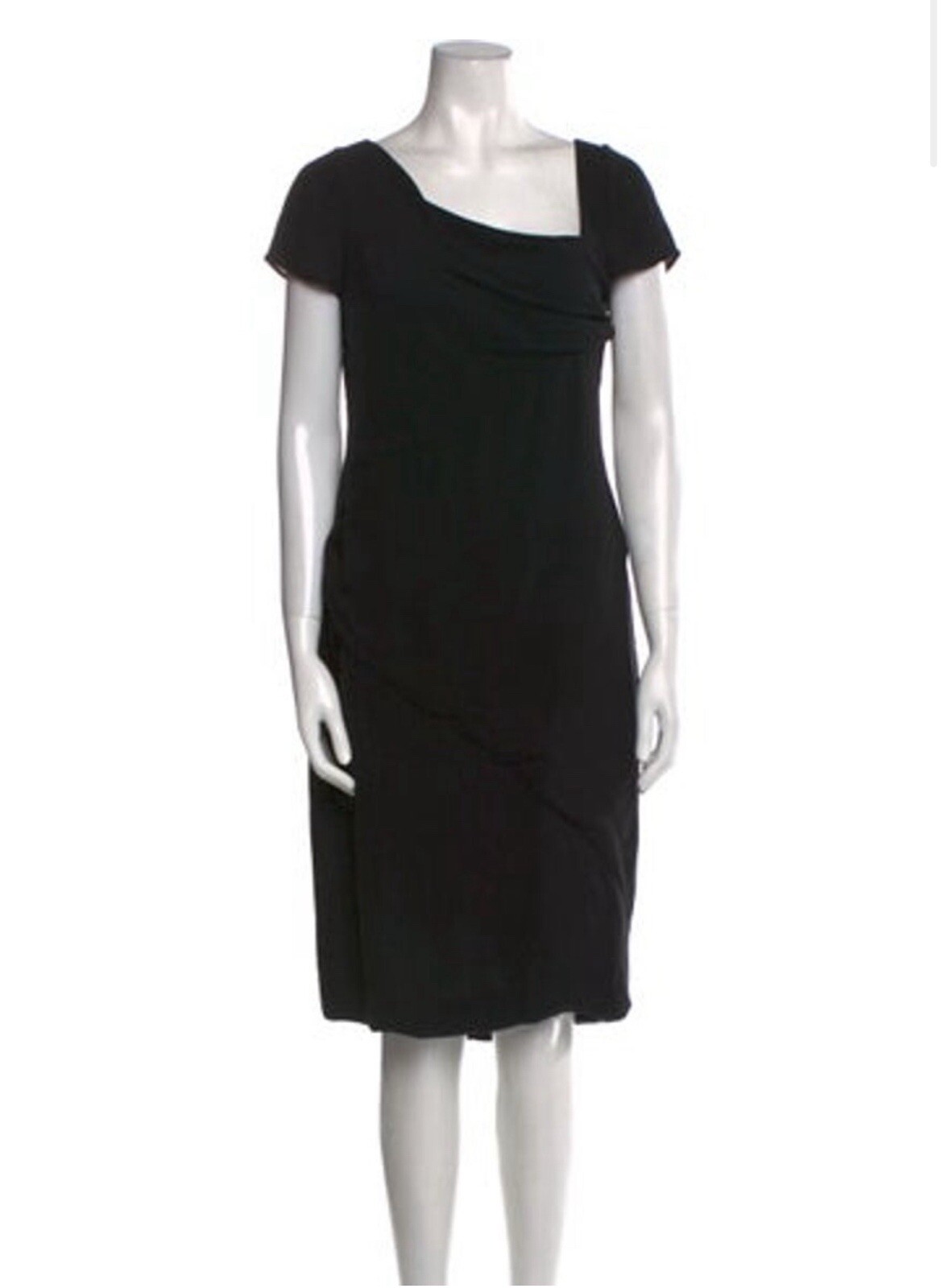 Valentino Authentic Solid Black Short Sleeve Asym… - image 1