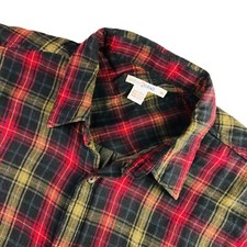 Carbon 2 Cobalt Men's Flannel Button Shirt Red Black Yellow Plaid   XL