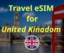 United Kingdom Travel SIM eSIM | 7-30 Days, 1-5GB | Data Roaming On-the-Go