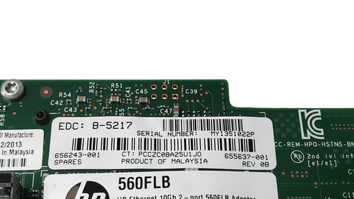 Module réseau HP 560FLB 10 Go double port 655637-001 / 656243-001 - Photo 3/3