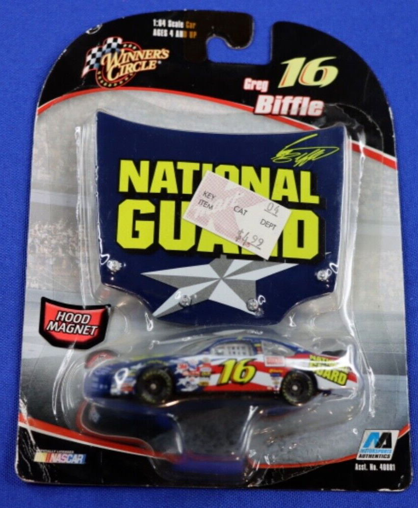 Winner's Circle Greg Biffle 16 Race Car Miniature National Guard Hood Magnet