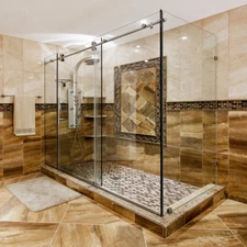 68-72"W x 79"H x 34 1/2"D Shower Enclosure ULTRA-D Brushed Nickel by LessCare