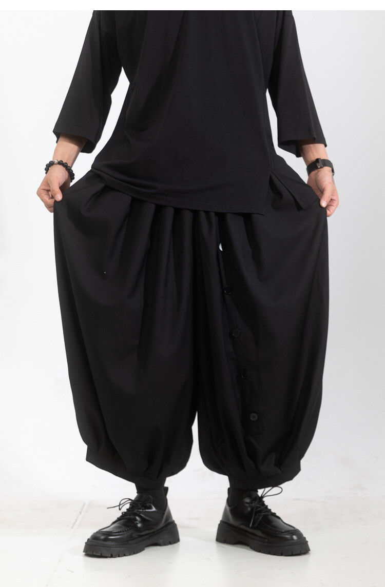 yohji yamamoto regulation ギャザーパンツ REGULATION GABARDINE STANDARD STRING PANTS(XS Black): Yohji