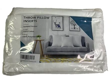 *NEW SEALED* 18X18  Throw Pillow Inserts (2 PACK) OUBONUN COTTON COVER/POLY FILL