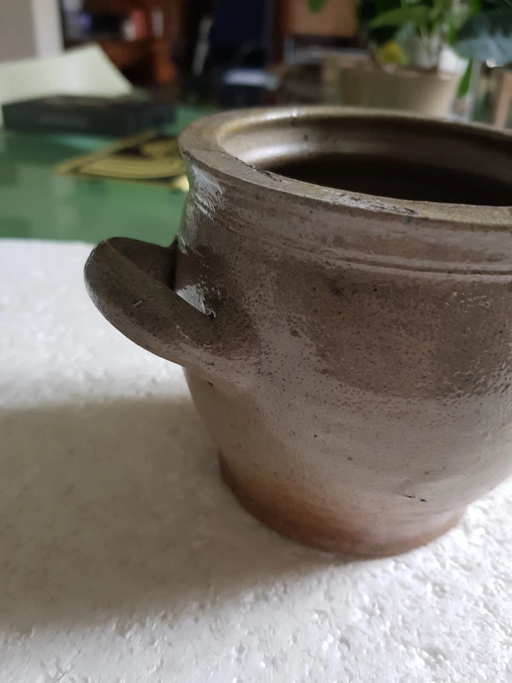 ANCIEN Petit POT A GRAISSE GRES N° 12 - Hauteur 10,5 cm - Photo 2/4