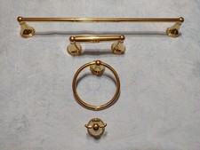 Newfun 4-Pieces Gold Bathroom Accessories Set Towel Racks for Bathroom Toilet Pa