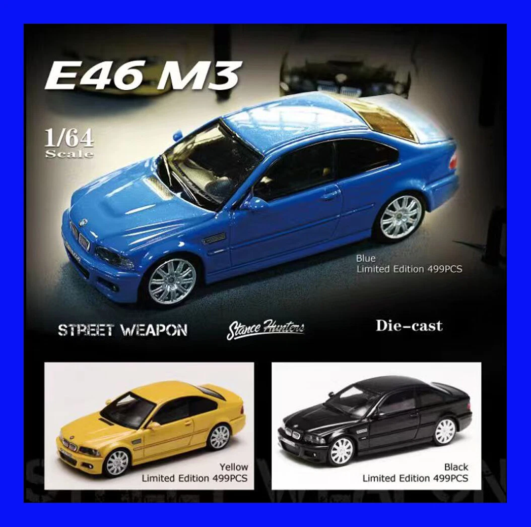 MAR 2023 SH Stance Hunters 1/64 BMW M3 CSL E46 BLUE SW STREET WEAPON | eBay
