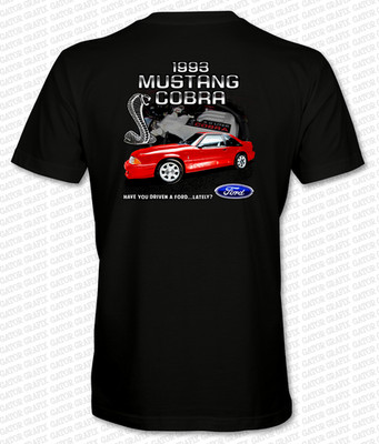 1993 FORD SVT MUSTANG COBRA T-Shirt  BLACK - RED - TEAL - USA - THE ORIGINAL!