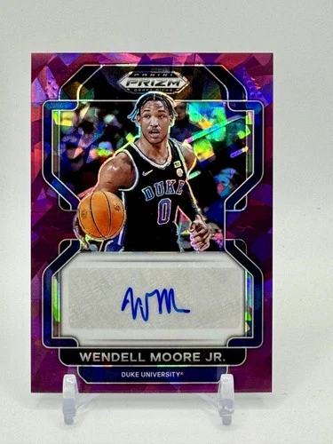 2022 Panini #DP-WMO Wendell Moore Jr. Draft Picks Autographs Prizms Purple Ice