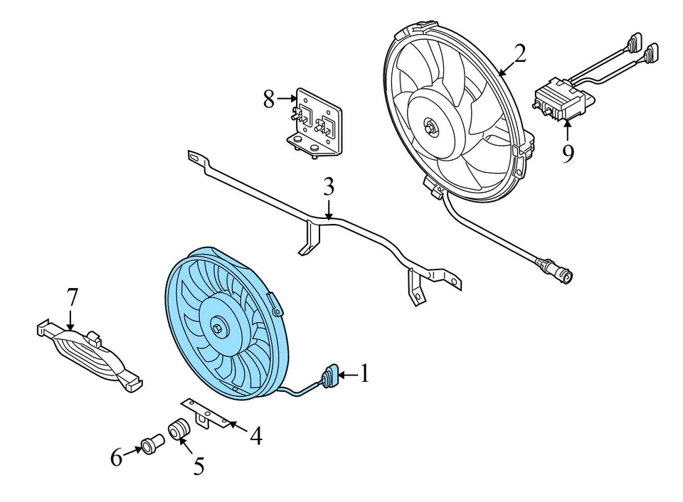 AUDI S4 2000-2002 - Ventilador de refrigeración eléctrico delantero hoja 4B3959457 Foto 3 de 4