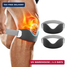 JUMPOW Patellar Tendon Support Strap - 2 Pack Adjustable Non-Slip Patella Band S