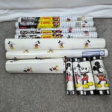 Large Vtg Lot Mickey Mouse Disney Double Roll Wallpaper Border Con-Tact Paper
