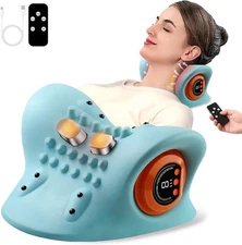 Hugterra Neck Massager 2025, Neck and Shoulder Relaxer with Heat, 3 Modes, Porta