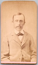 Antique CDV Circa 1870s Allen Handsome Man with Mustache Catskill NY