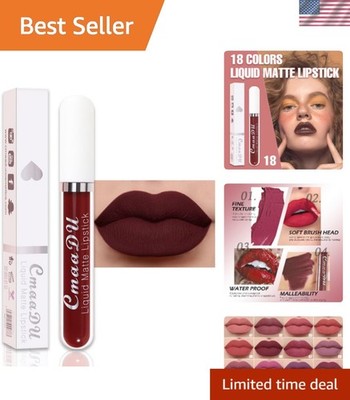 Luxury Deep Red Liquid Lipstick - Full Coverage and Non-Stick 24-Hour Wear