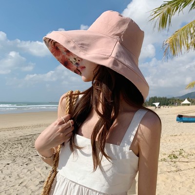 Women Wide Brim Summer Sun Hat Wired Edge Lady Floral Beach  display picture 1