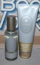 NEW Bath & Body Works Black Tea Essential Oil Perfume Mist & Cream Set