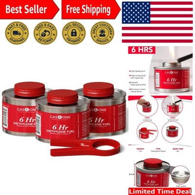 Convenient 3 Pack 6 Hour Chafing Fuel with Safe Wick & Lid Opener Included