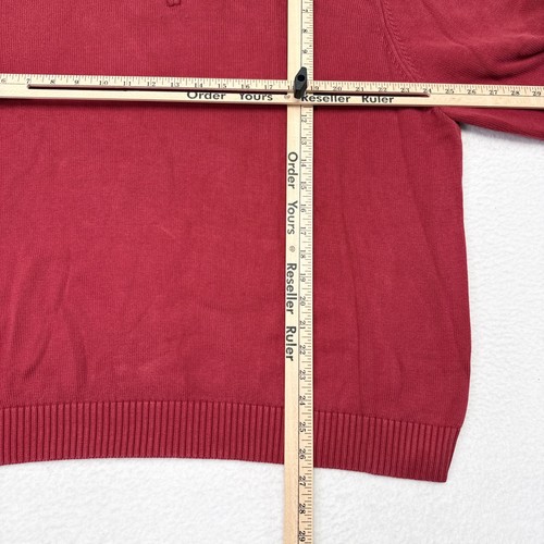 Brooks Brothers Sweater Mens XL Red Cotton 1/4 Zip Long Sleeve Pullover Casual - Picture 8 of 8