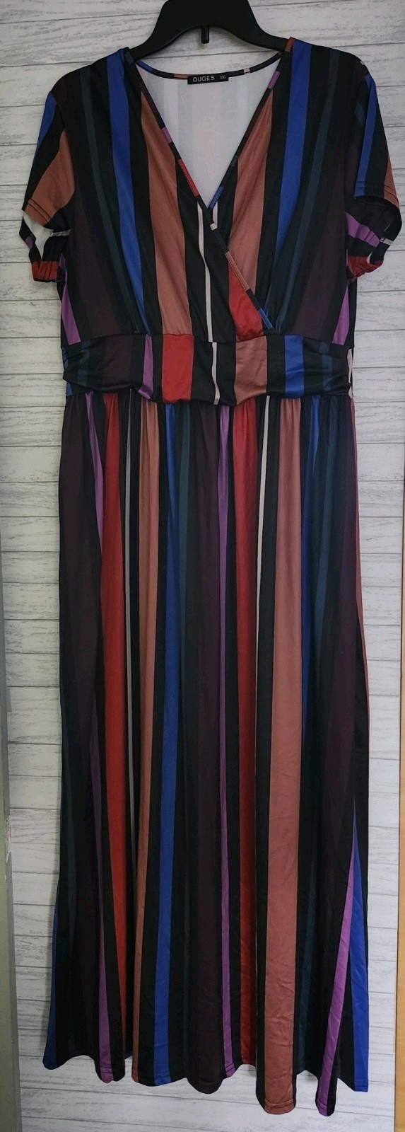 OUGES Women's Size XXL V-Neck Dress with Short Sl… - image 4