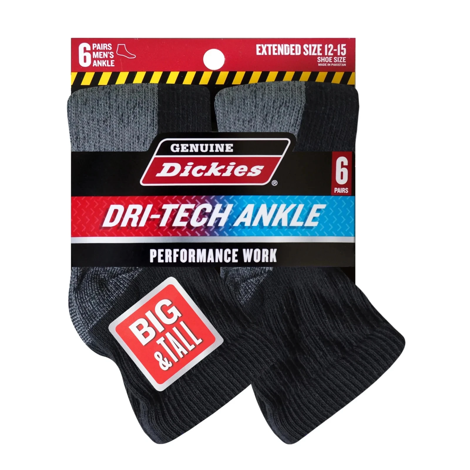 Big Tall Dickies Men's Dri-Tech Ankle Socks 6-Pack Quarter cut Work Size 12-15
Opens in a new window