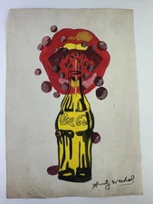 Andy Warhol COA Art Painting Original Drawing Vintage Paper Signed
