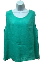 Match Point Tank Top Tunic Linen Oversized Minimalist Lagenlook Artsy Size XL