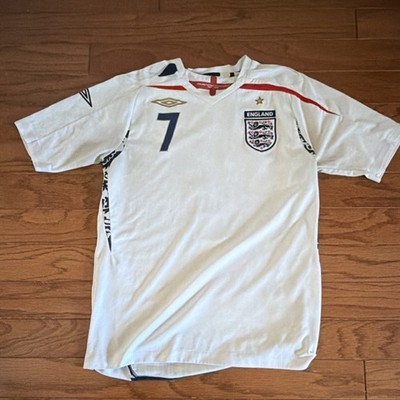 ウェア UMBRO England BECKHAM 7 Umbro England Soccer Jersey David Beckham #7 White Officially
