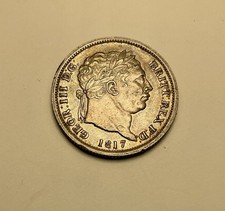 Silver 1817 British King George III Shilling Coin Superb
