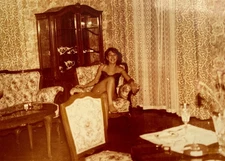 Beautiful Young Woman Posing for on Camera Pretty Girl Soviet Vintage Photo USSR