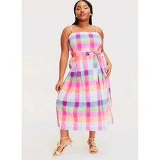Women's Plaid Pattern Tie-Waist Midi Dress Kate Spade New York x Target Sz XXL