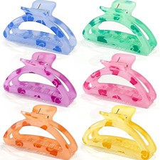 Miniluck 6PCS Hair Claw Clips for Women,Strong 6 Count Pack of 1 , colorful