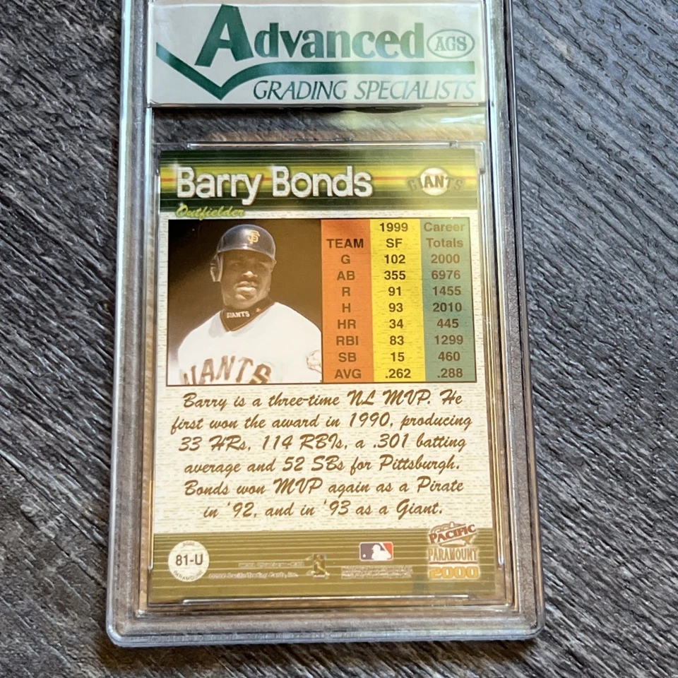 2000 Paramount Update Barry Bonds Non Auto Gem Mint 10 San Francisco Giants - Image 2 of 3