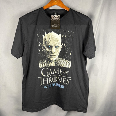 New Game of Thrones T Shirt Large Winter is Here Night King Black Unisex NWT