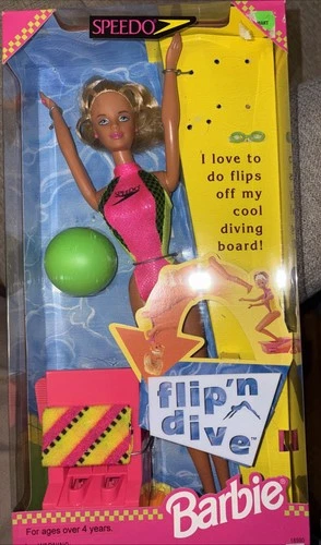 Vintage Barbie Speedo Flip”n Dive Doll #18980 Mattel 1997 NRFB NEW