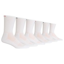 Chaps Men's Sport Cushioned Athletic Socks 6-Pack Crew Crew - White 6-12
