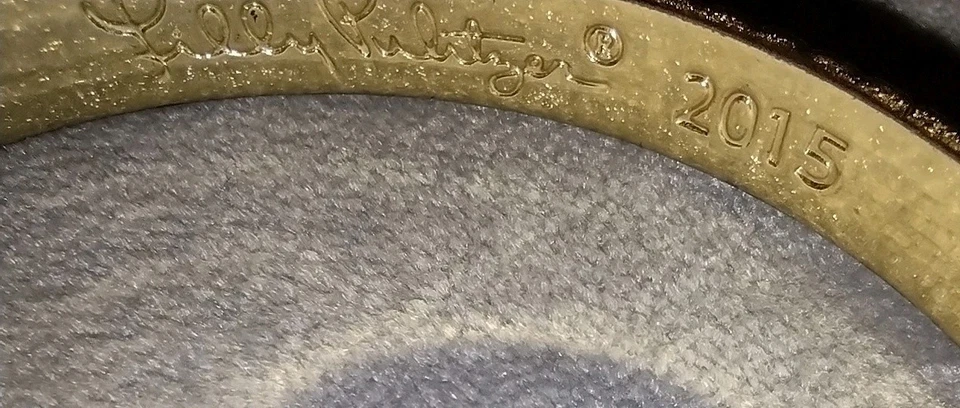 Lilly Pulitzer 2015 Gold Tone Diagonal Ribbed Minimalist Bangle Bracelet 7.75" - Image 3 of 4