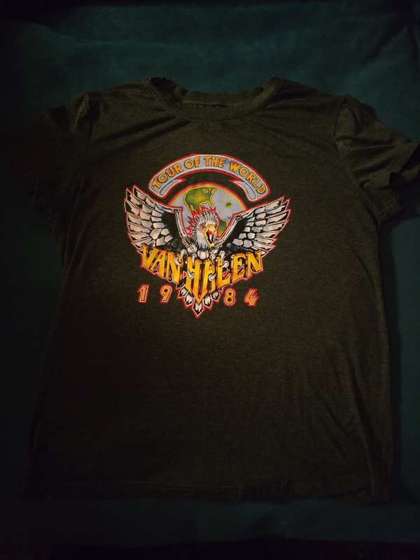 Van Halen 1984 Tour of the World T-Shirt Size M Black Classic Rock Graphic