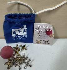 Jumbo Jacks Game Set by Channel Craft Plimoth Plantation Pouch Handbook USA Made
