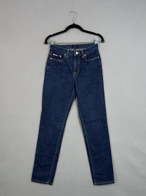 Vintage Tommy Hilfiger Jeans Womens 1 Blue Tapered Denim Juniors Y2K Roc Roc