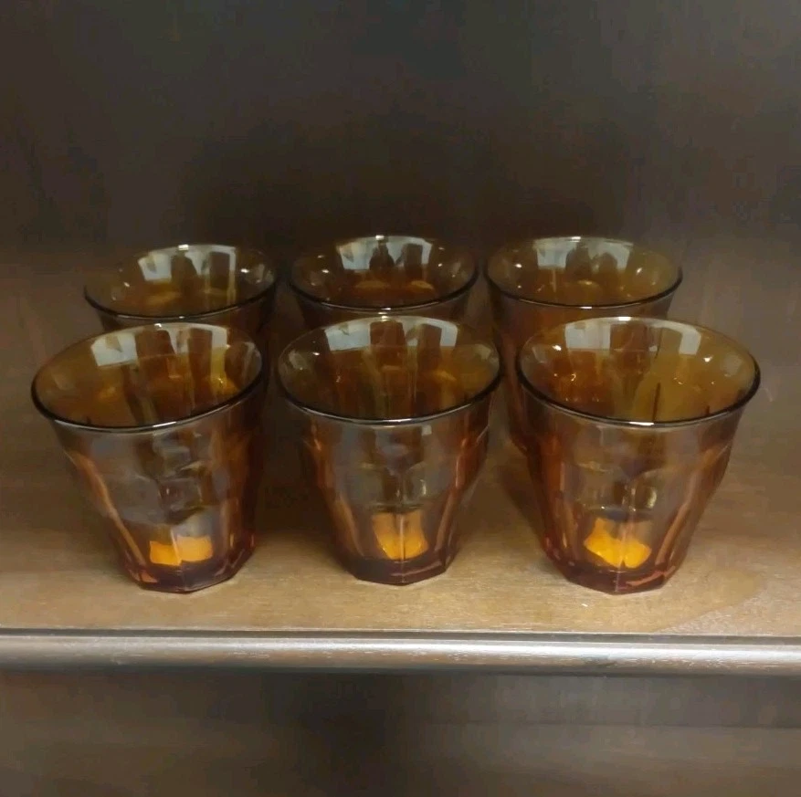 Conjunto de 6 - Vasos Duralex Picardía 6 3/4 oz ámbar - Nuevos sin caja  Foto 2 de 4